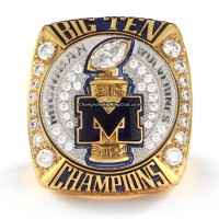 2021 Michigan Wolverines Big Ten Championship Ring/Pendant(C.Z. Logo/Premium)